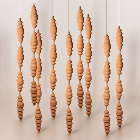 Hanging Terracotta Totem IV by Diego Olivero Studio