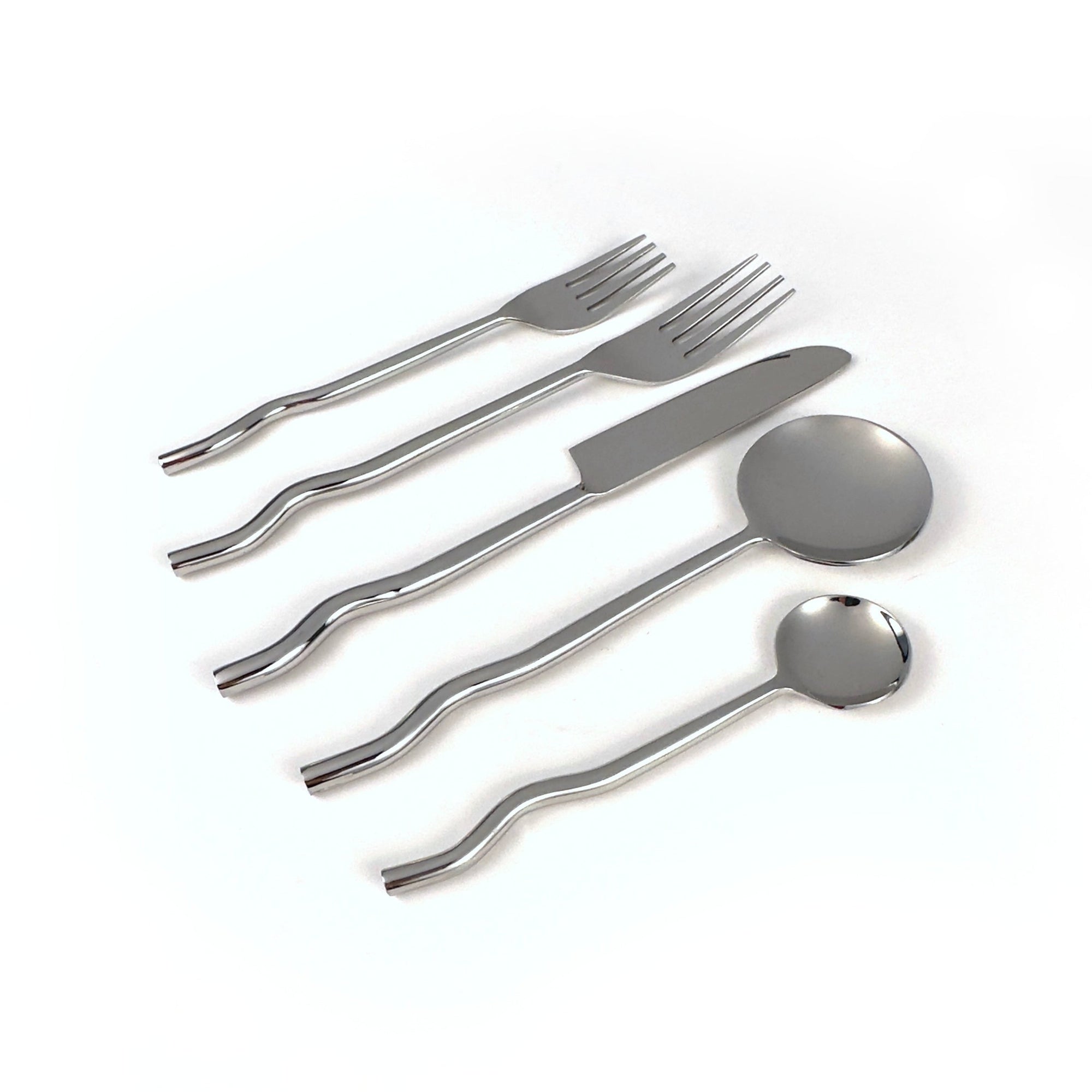 Emma Silver Flatware (Set of 20) by Diego Olivero Studio