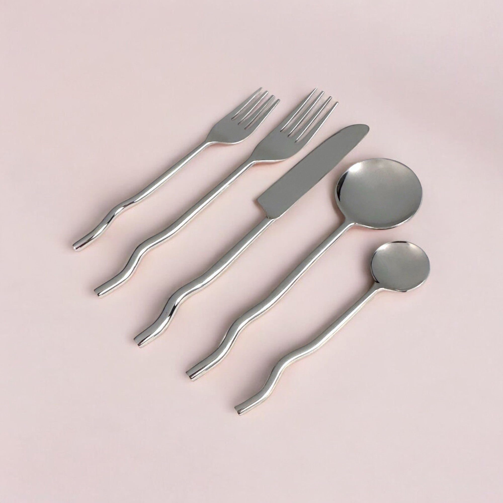 Emma Silver Flatware (Set of 20) by Diego Olivero Studio