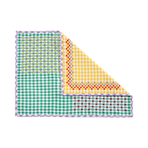 Reversible Cruces Yellow/Verde Placemat Set (4 Set) by Casa Edel