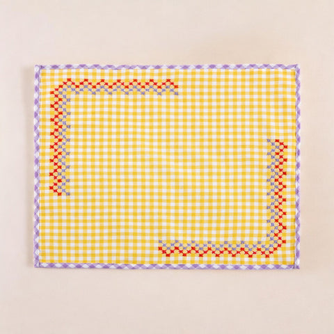 Reversible Cruces Yellow/Verde Placemat Set (4 Set) by Casa Edel