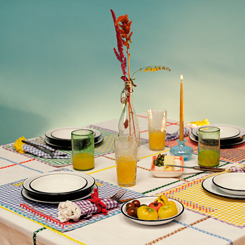 Reversible Cruces Yellow/Verde Placemat Set (4 Set) by Casa Edel