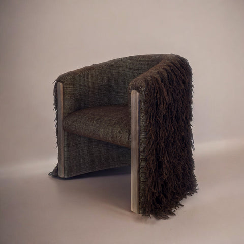 Black Hilana Wool Chair by Diego Olivero