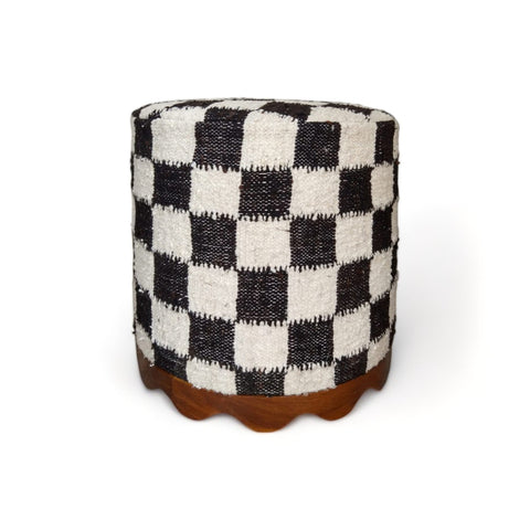 Checkered Wool Stool by Diego Olivero